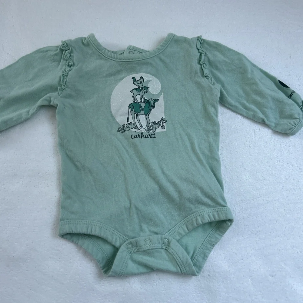 Carhartt baby girls farm animal bodysuit top
